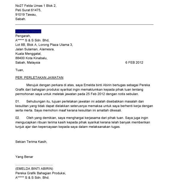 Detail Surat Resign Mcdonald Nomer 15