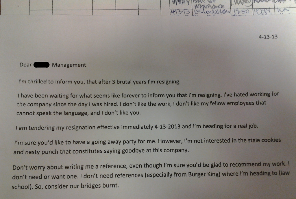 Detail Surat Resign Mcdonald Nomer 32