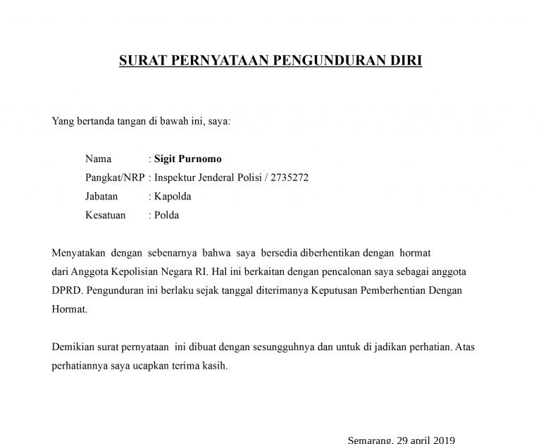 Detail Surat Resign Security Nomer 8