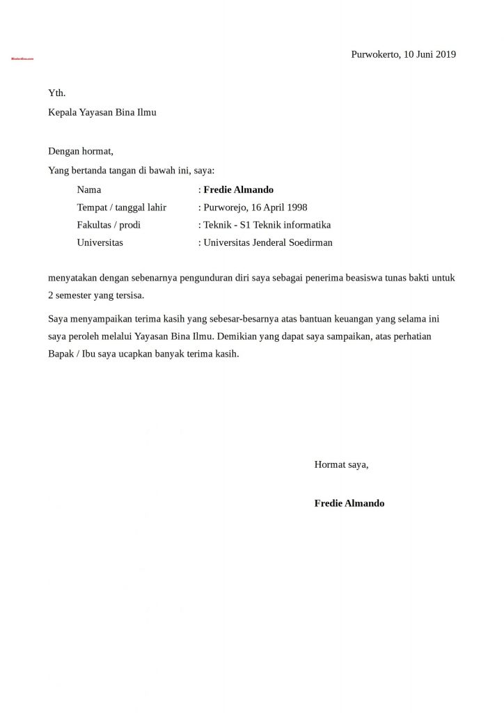 Detail Surat Resign Tulis Tangan Nomer 2
