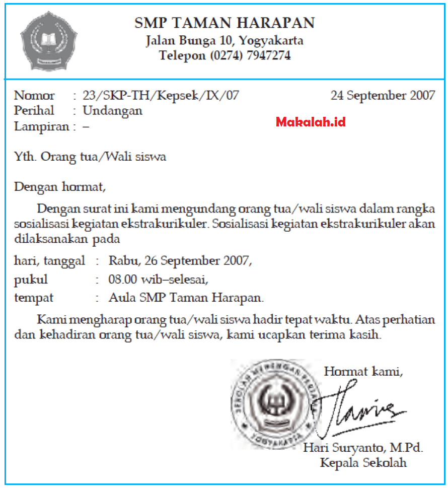 Detail Surat Resmi Dan Tidak Resmi Nomer 7