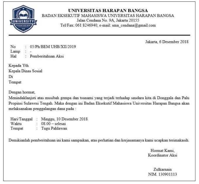 Detail Surat Resmi Universitas Nomer 10