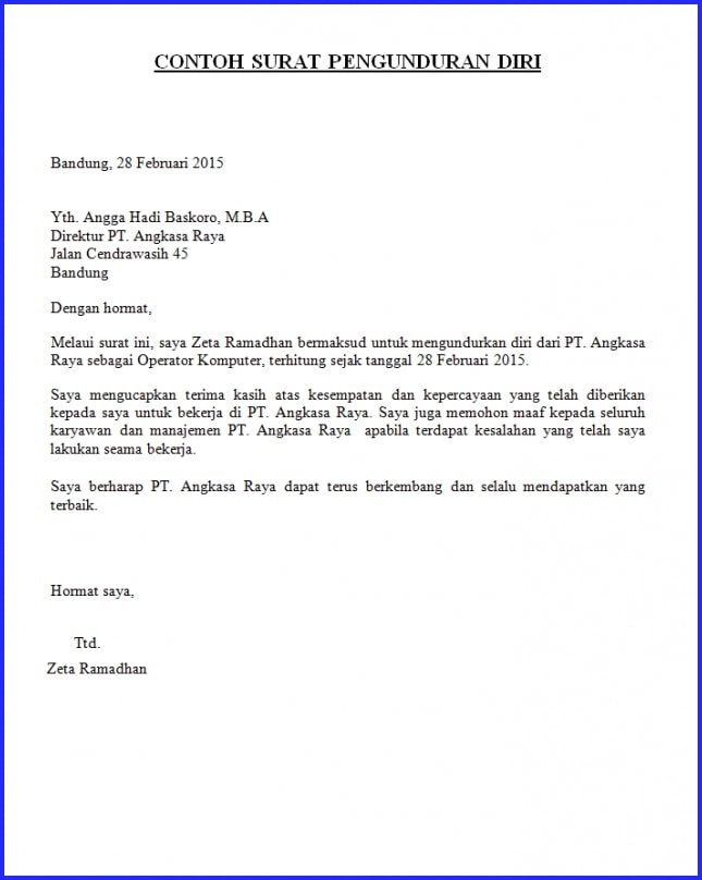 Detail Surat Risent Kerja Nomer 18