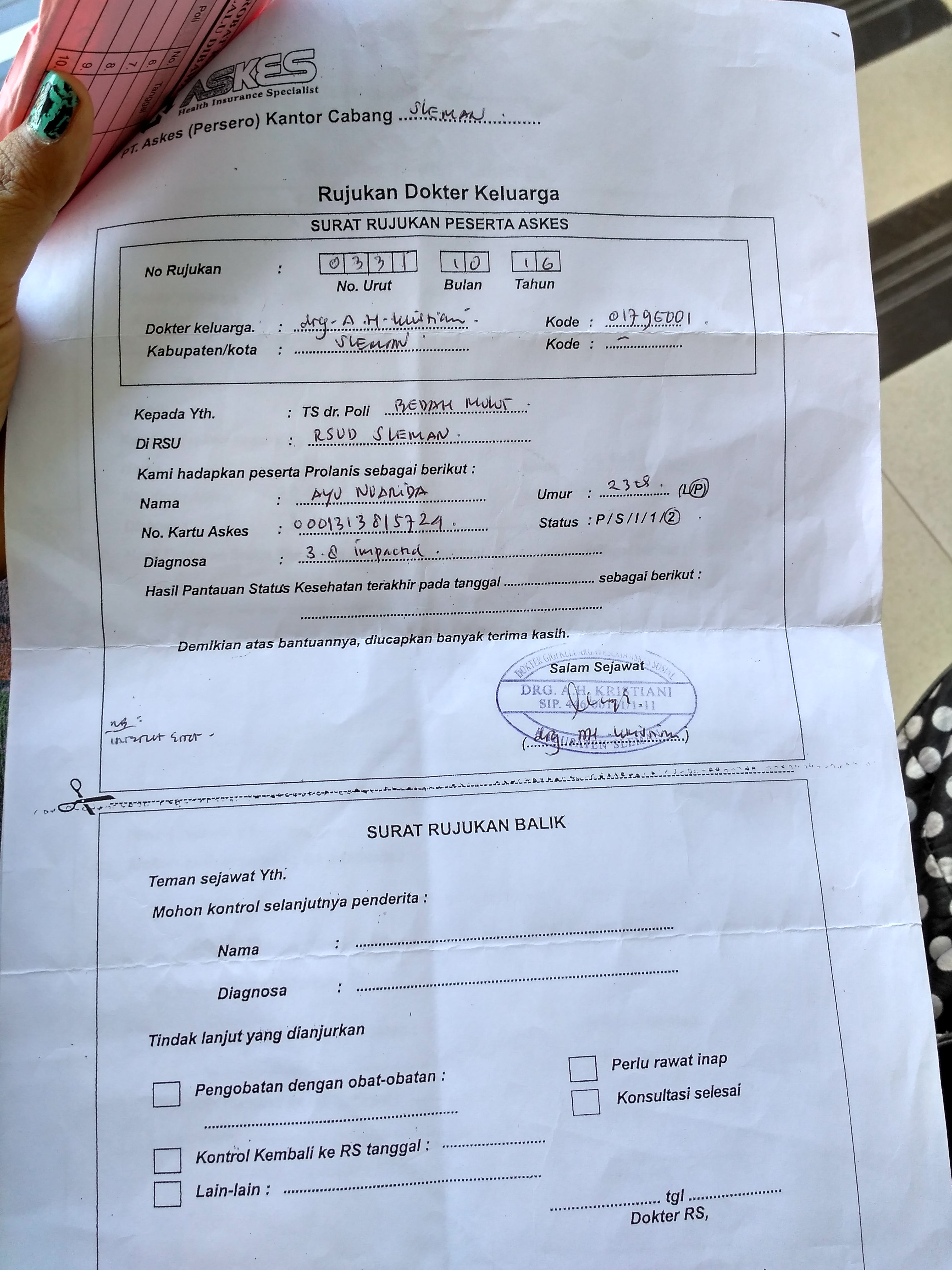 Detail Surat Rujukan Dokter Gigi Nomer 27