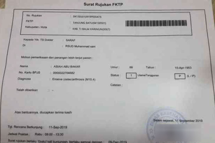 Detail Surat Rujukan Puskesmas Nomer 11