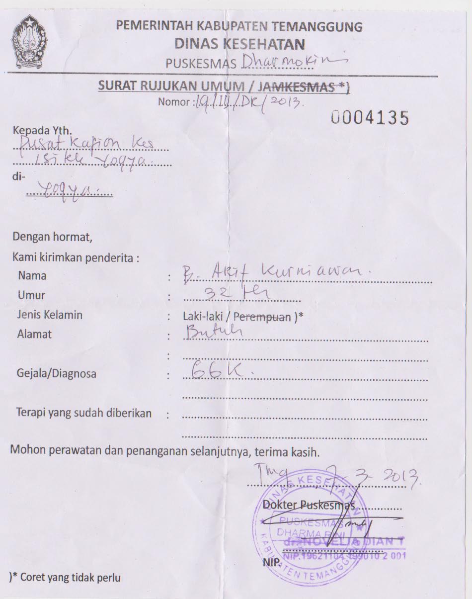 Detail Surat Rujukan Puskesmas Nomer 28