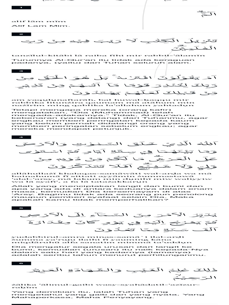 Detail Surat Sajadah Latin Nomer 15