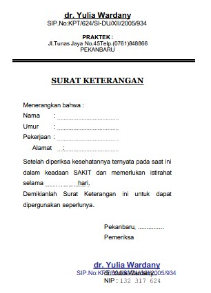 Detail Surat Sakit Dari Dokter Nomer 22