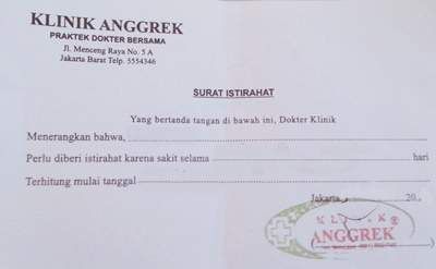 Detail Surat Sakit Dari Dokter Nomer 36