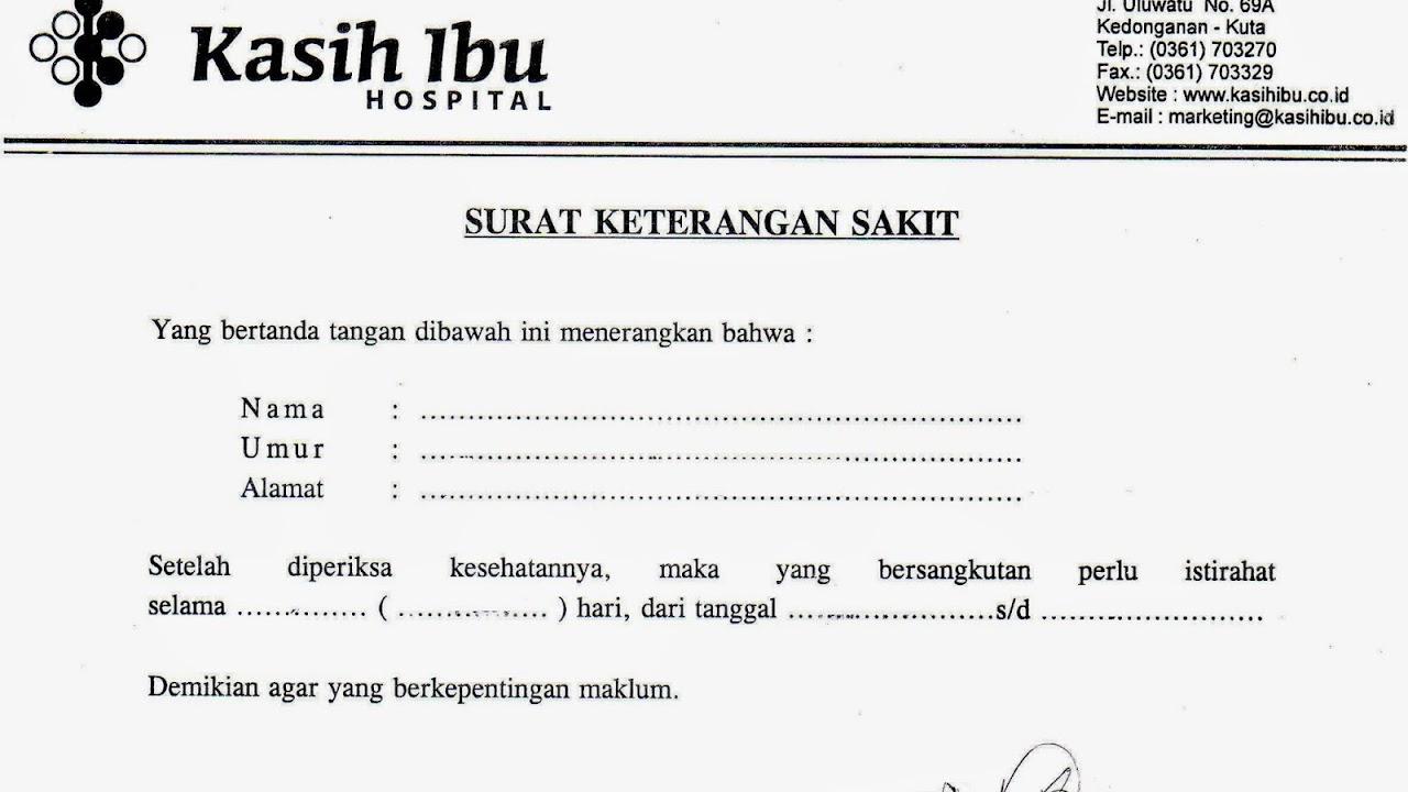 Detail Surat Sakit Dokter Denpasar Nomer 7