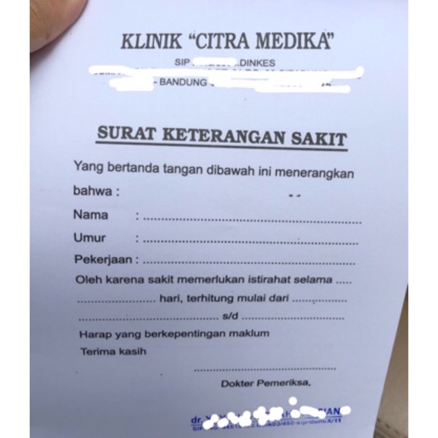 Detail Surat Sakit Klinik Nomer 29