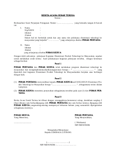 Detail Surat Serah Terima Nomer 42