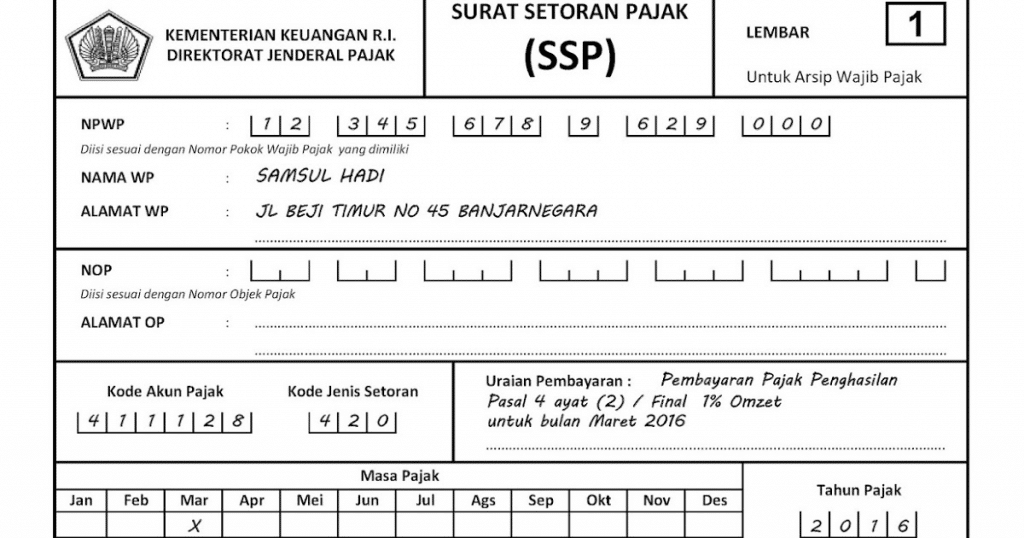 Detail Surat Setor Pajak Nomer 31