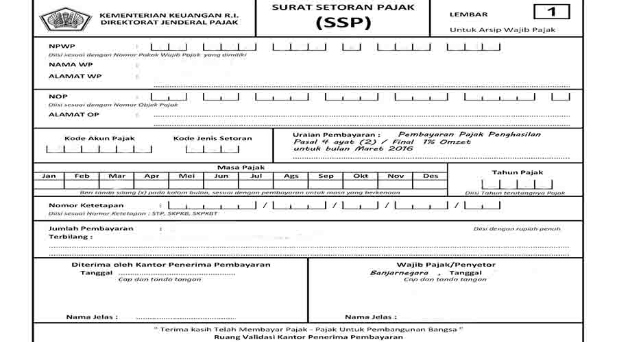 Detail Surat Setor Pajak Nomer 8