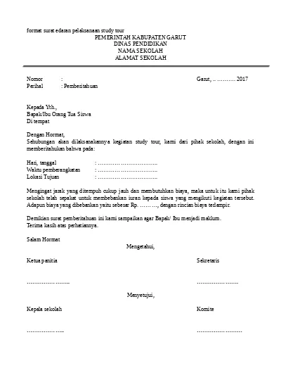 Detail Surat Study Tour Nomer 7