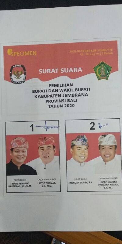 Detail Surat Suara Pilkada Nomer 18