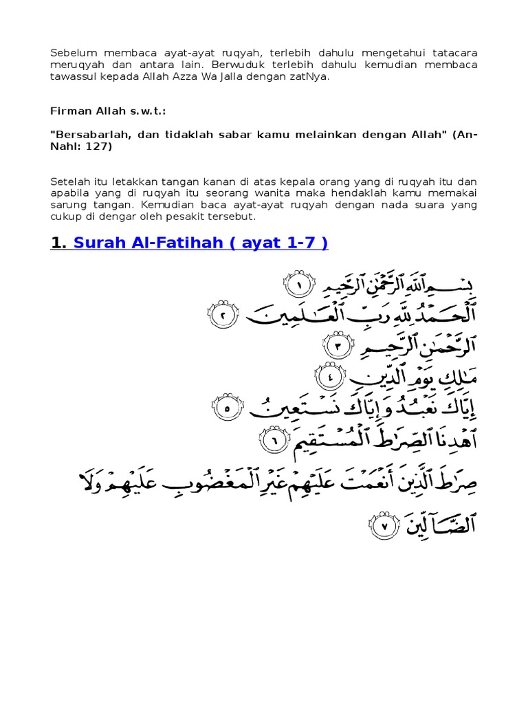 Detail Surat Surat Ruqyah Mandiri Nomer 6