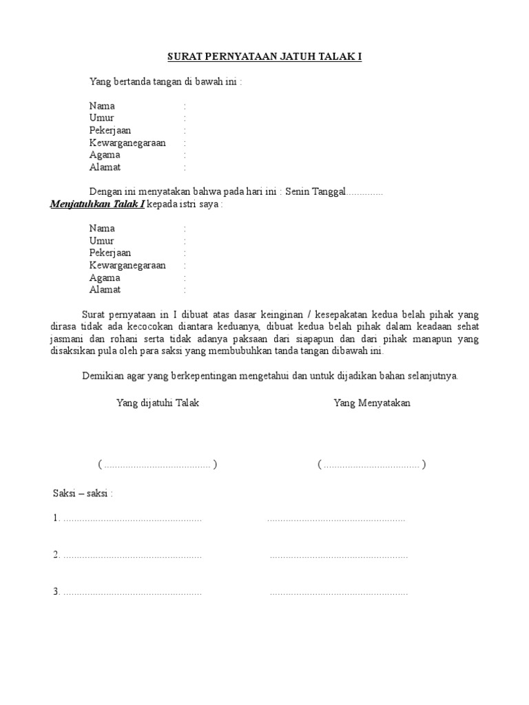 Detail Surat Talak Dari Suami Nomer 15