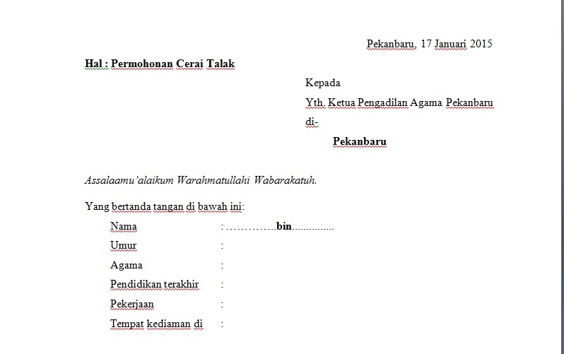 Detail Surat Talak Dari Suami Nomer 20