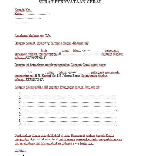 Detail Surat Talak Dari Suami Nomer 23