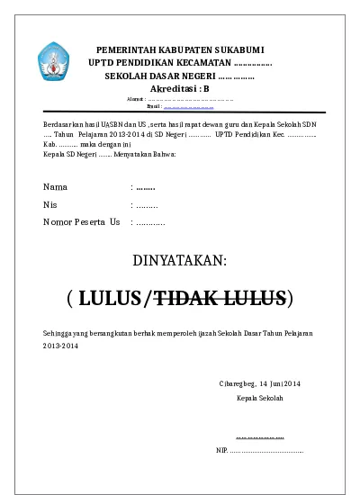 Detail Surat Tanda Lulus Nomer 15