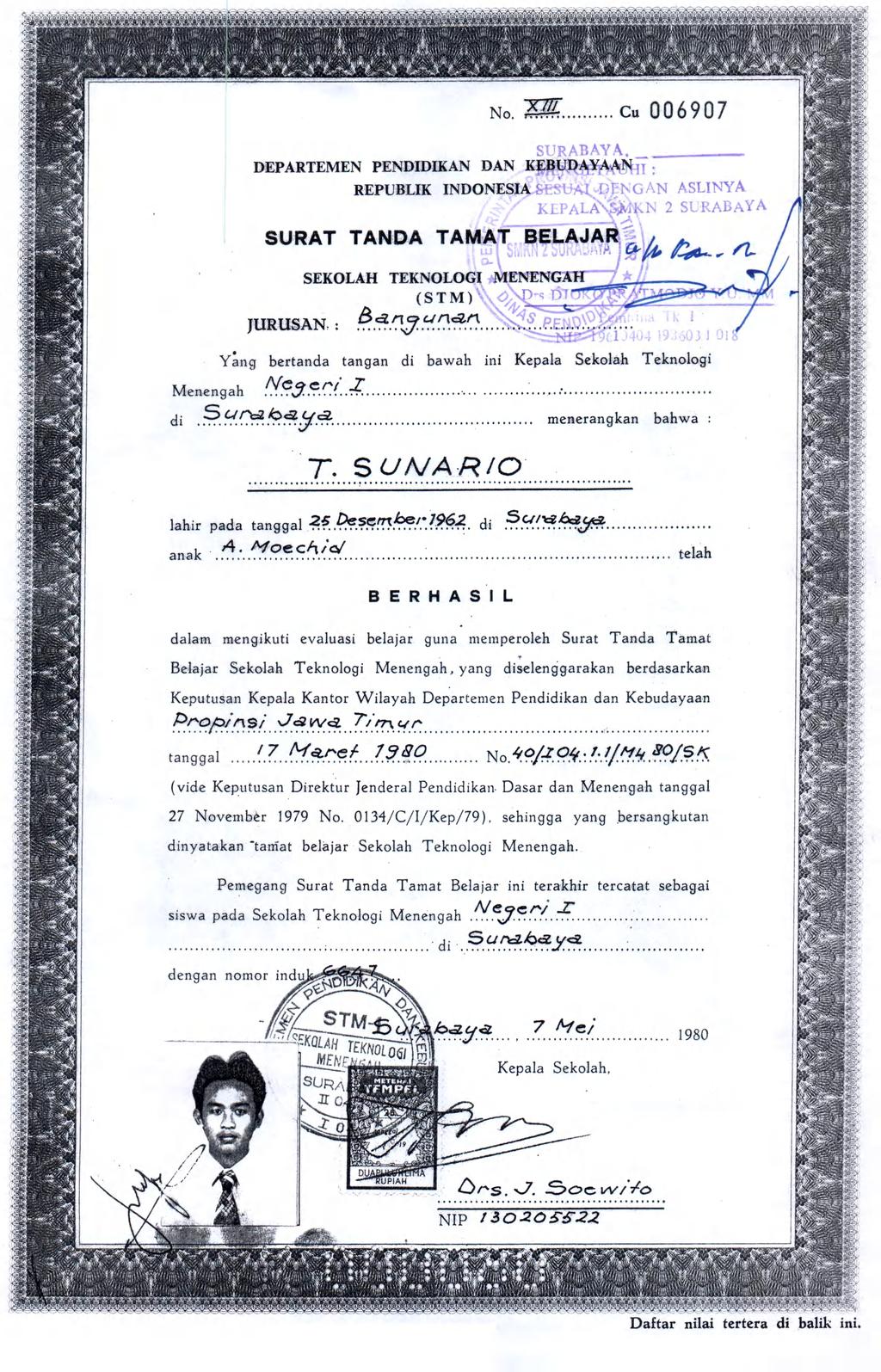 Detail Surat Tanda Tamat Belajar Nomer 27