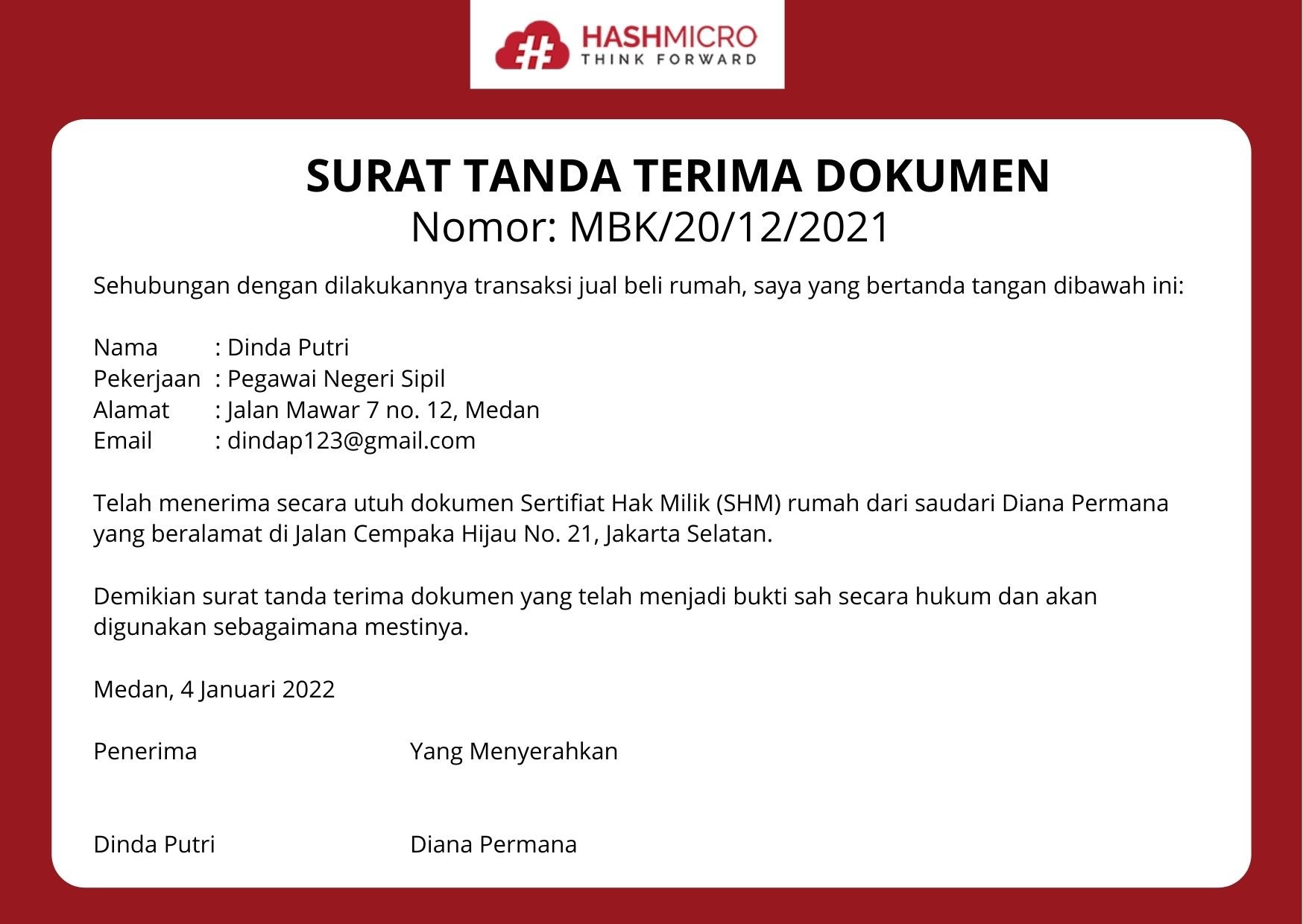 Detail Surat Tanda Terima Nomer 15