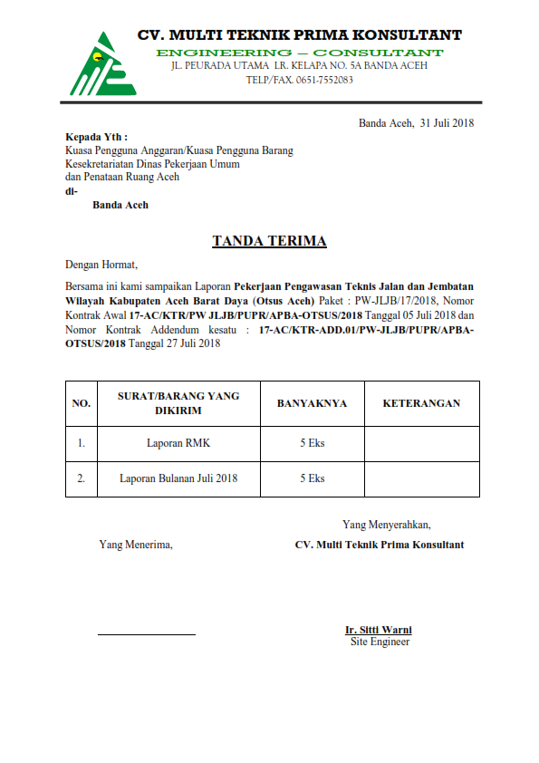 Detail Surat Tanda Terima Nomer 47