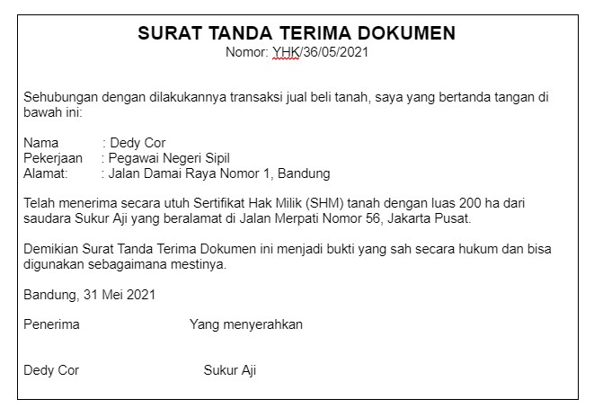 Detail Surat Tanda Terima Dokumen Nomer 15