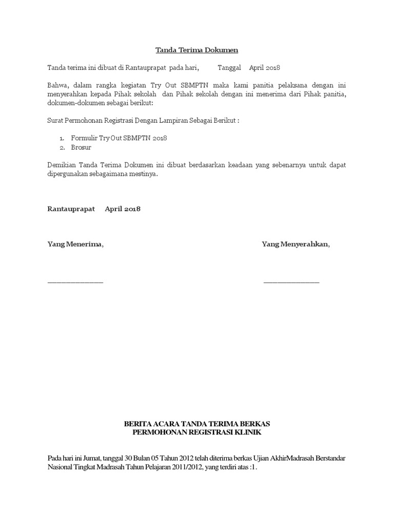 Detail Surat Tanda Terima Dokumen Nomer 5