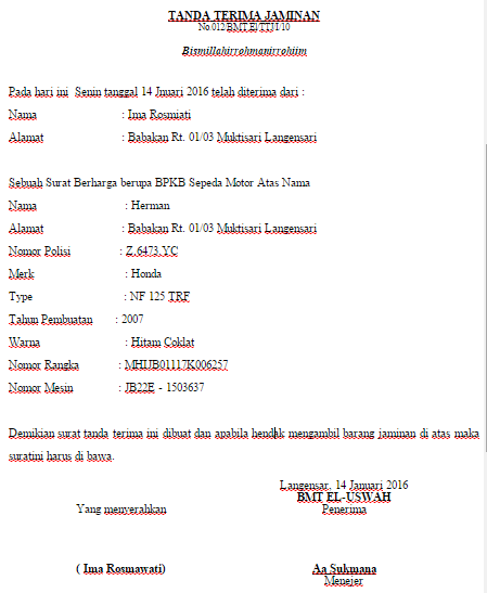 Detail Surat Tanda Terima Dokumen Nomer 43