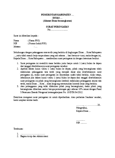 Detail Surat Teguran Karyawan Nomer 25