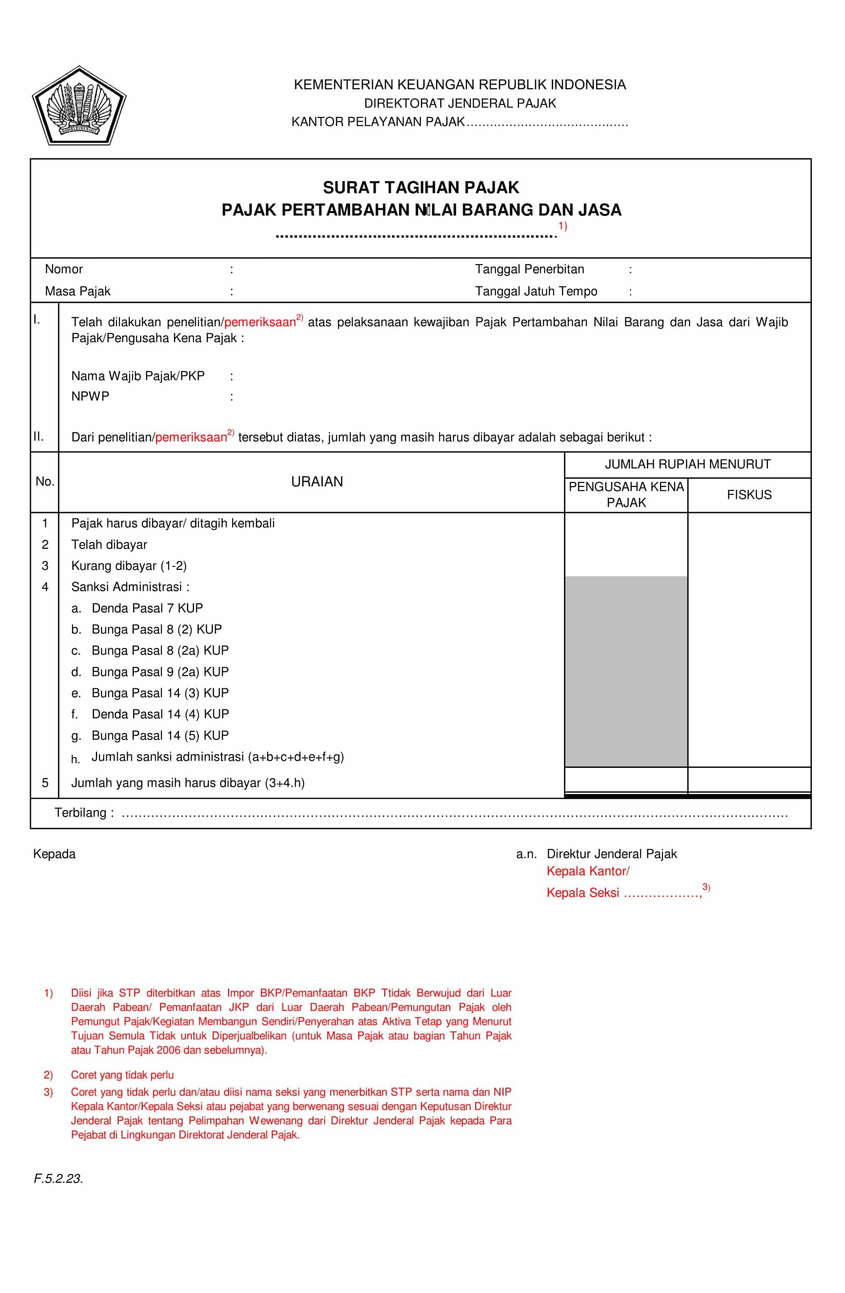 Detail Surat Teguran Pajak Nomer 27