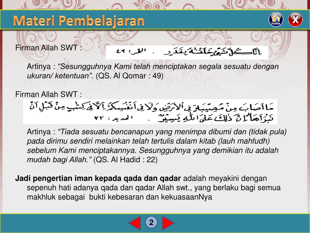 Detail Surat Tentang Qada Dan Qadar Nomer 11