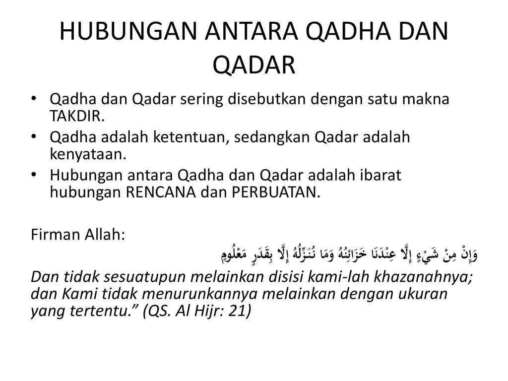 Detail Surat Tentang Qada Dan Qadar Nomer 29