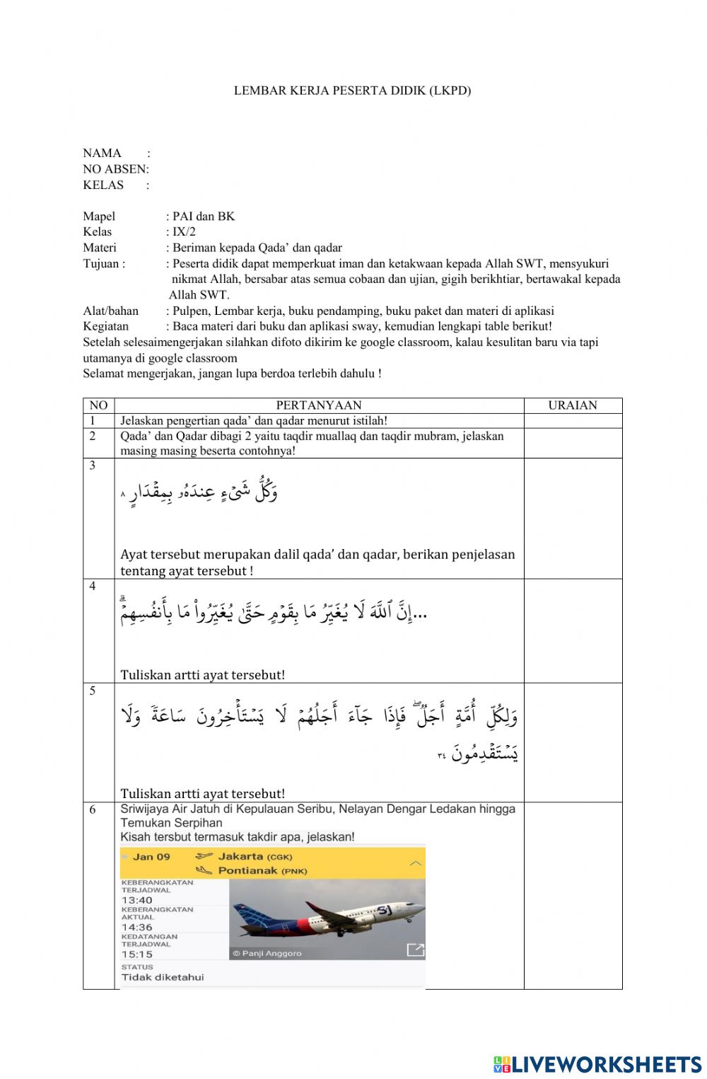 Detail Surat Tentang Qada Dan Qadar Nomer 35