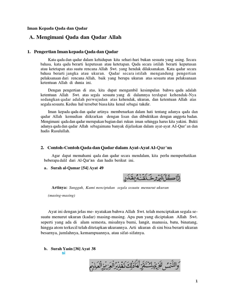 Detail Surat Tentang Qada Dan Qadar Nomer 37