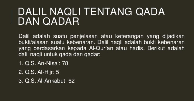 Detail Surat Tentang Qada Dan Qadar Nomer 46