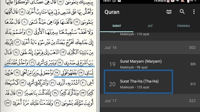 Detail Surat Thaha Ayat 20 Nomer 28