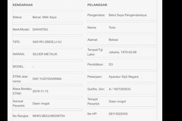 Detail Surat Tilang Elektronik Nomer 19