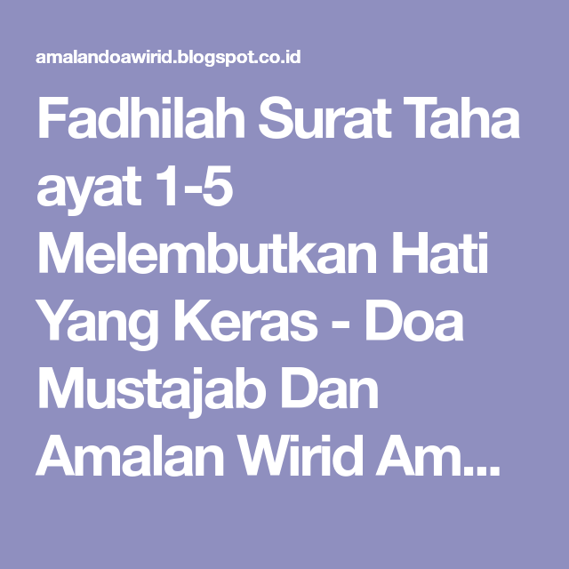 Detail Surat Toha Ayat 1 Sampai 5 Nomer 33