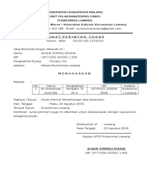 Detail Surat Tugas Audit Internal Nomer 3