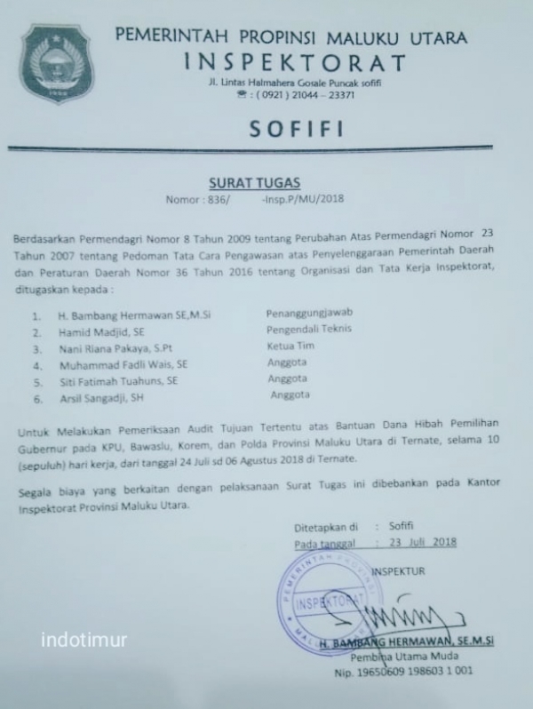 Detail Surat Tugas Audit Internal Nomer 16