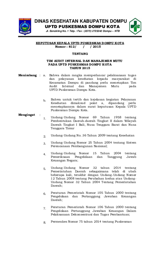 Detail Surat Tugas Audit Internal Nomer 20