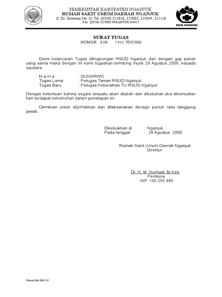 Detail Surat Tugas Audit Internal Nomer 4