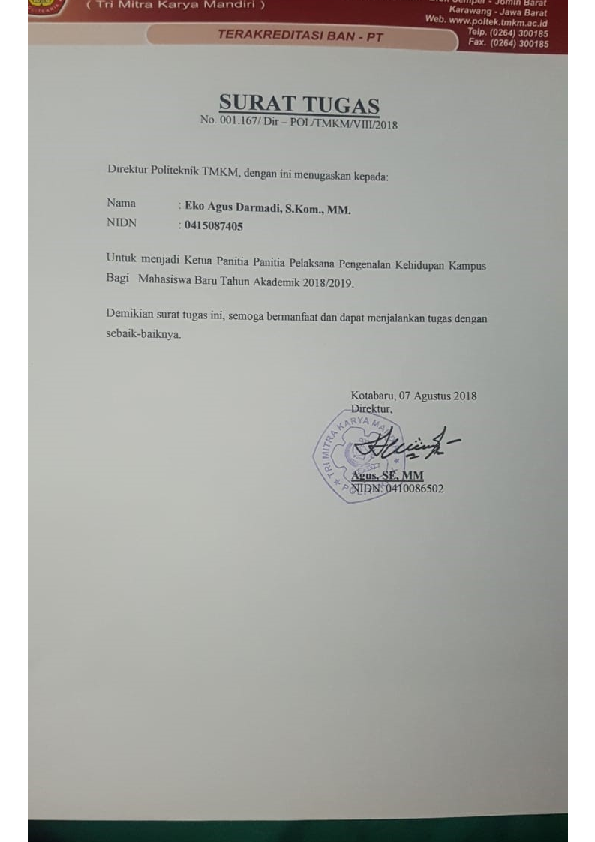 Detail Surat Tugas Audit Internal Nomer 31