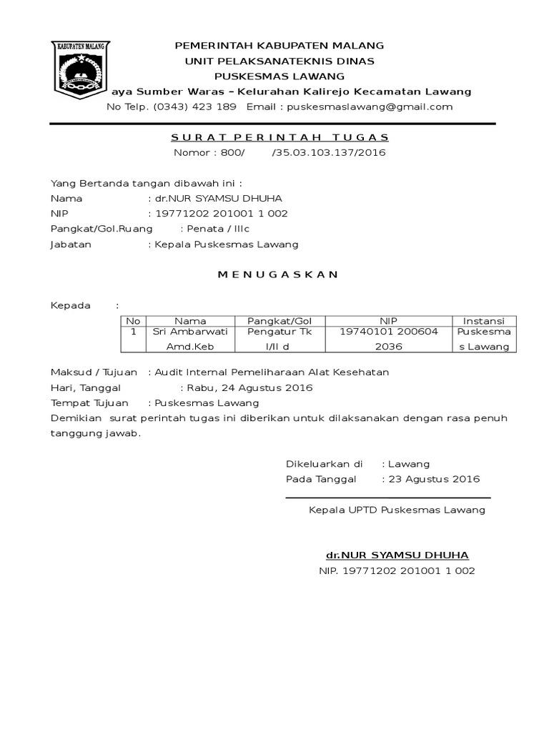Detail Surat Tugas Audit Internal Nomer 5