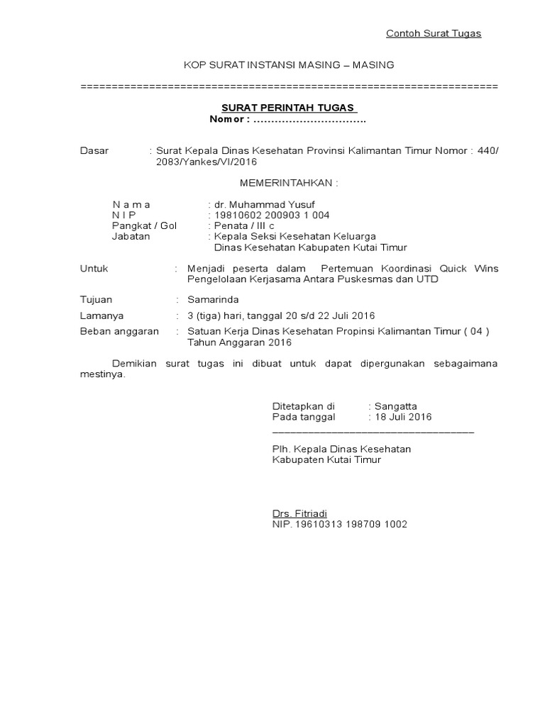 Detail Surat Tugas Instansi Nomer 27