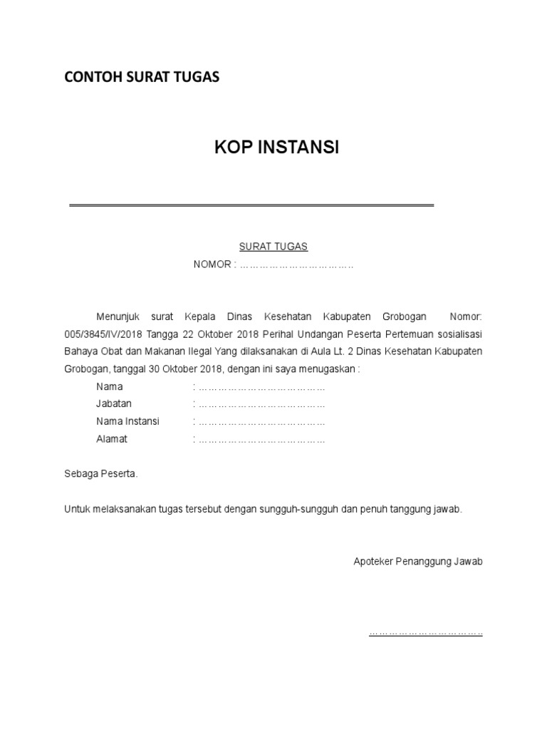 Detail Surat Tugas Instansi Nomer 30