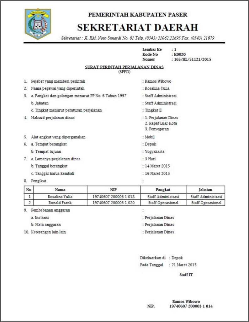 Detail Surat Tugas Instansi Nomer 32